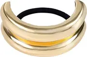 Hair Cuffs for Ponytails, Metal Hair Ties U-Shaped Ponytail Hair Bands Fashion Ellipse Elastic Hair Band Retro Temperament Headband Ponytail Cuff for Women (Gold)