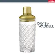 Davis & Waddell Fine Foods Raymond Cocktail Shaker Glass Mixer 400ml Gold|Clear