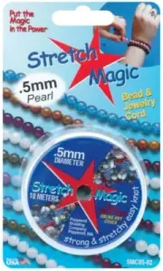 Pepperell SMC-2-5 Stretch Magic Bead & Jewelry Cord .5mmX10m-Pearl (6Pk)