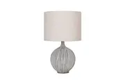 Galvin Ceramic Base Fabric Shade Desk Table Light Lamp Blue/Linen