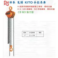 在飛比找蝦皮購物優惠-日本 鬼頭 KITO 手拉吊車 CB M3 強力型 CB-1