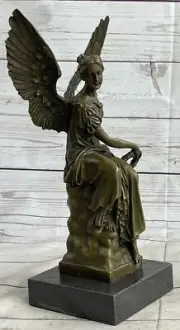 Handcrafted bronze sculpture SALE Celesti On Sits Angel Beautiful Moreau Statue