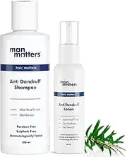 Man Matters Anti Dandruff Shampoo 100ml & Dandruff Removal Lotion 60ml | Removes Heavy Dandruff, Reduces Flakes & Relieves Scalp Irritation | Dandruff Removal Kit for Stage 2 Dandruff