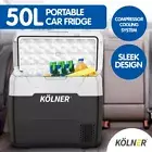 Kolner 50L Portable Fridge Freezer Car Cooler 12/24/240V Camping Black