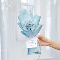 在飛比找momo購物網優惠-【Floral M】法式單支康乃馨永生花束 星河藍（贈送母親