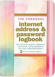 Watercolor Sunset Internet Address & Password Logbook (removable cover band for security)