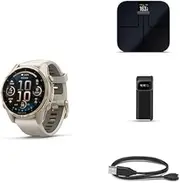 Garmin Fenix 8 Wellness Bundle - Fenix 8, 43mm, AMOLED, Sapphire, Soft Gold, Index™ S2, Black, Index BPM & Garmin USB-A Charging/Data Cable (0.5 m)