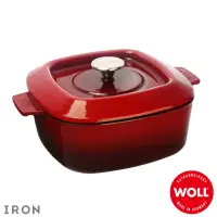 在飛比找momo購物網優惠-【Woll】德國歐爾-IRON 24cm方型鑄鐵鍋(紅)