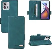 Magnetic Flip Cover Leather Case Compatible with Motorola Moto Edge 30 Fusion S30 Pro S30Pro Edge30Fusion XT2243-2 Shockproof Proective Shell Stand Holder (Green,Moto S30 Pro)