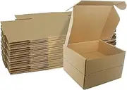 Corrugated Cardboard Shipping Boxes, 150x150x50mm (6"x6"x2") Small Parcel Boxes, Packaging Mailing Boxes for Business, Posting, Small Packet Shipping, Storing or Gift(Pack of 10)
