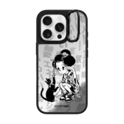 iPhone 16 Pro Mirror Ring Stand Case MagSafe Compatible Cat Lover by Shishidomia