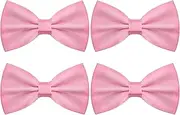 [HBselect] Mens Solid Color Double Fold Pre-tied Bow Tie and Pocket Square Cufflink Set