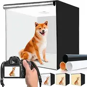 32"x32" Photo Studio Light Box for Photography, 3 Color 10-Level Adjustable Photo Box with Soft Light Cloth 32 inch Professional Photo Background Shooting Tents White Light, Soft Light, Warm Light
