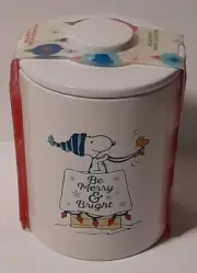 Peanuts Snoopy Holiday Collection Be Merry & Bright Cookie Jar