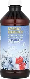 Desert Essence Moisturizing Botanical Care Mouth Rinse - 15.8 Fl Ounce - Natural Refreshing - Artic Berry - Helps Reduce Plaque Buildup - Refreshes Mouth & Gums - Tea Tree Oil - Oral Care - Alcohol Free