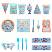 Catzon 145 Pcs Party Decoration Supplies Tableware Tablecloth Serves 10 Guests