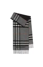 burberry Contrast Check Cashmere Scarf in Grey/charcoal at Nordstrom