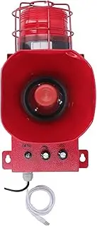 Industrial Siren Alarm Outdoor 180dB Sound Light Horn Waterproof Emergency Strobe Warn Light Emergency Strobe Waterproof Emergency Warn Light (DC12V)