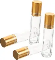 MUSISALY Essential Oils for Diffuser 4pcs 10ml Glass Roller Dispenser for Essential Oils Leak Proof Transparent Aroma Bottle for Aromatherapy and Carrier Oil Glass Oil Dispenser
