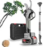 Electric Pruning Shears - Cordless Handheld Scissors With Extendable Pole，Tree Branch Cutter Cutting Diameter 40mm，21V Rechargeable Batteries,for Pruning, Gardening(‎1Battery)