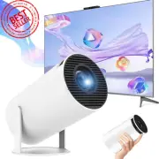 Mini Projector 4K 1080P WiFi6 BT Rotatable 130" Screen Auto Keystone Portable