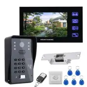 Touch Key 7 Lcd RFID Password Video Door Phone Intercom System Kit+ Electric ...