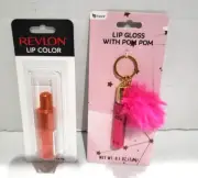 Revlon Kiss Cloud Blotted Lip Color 006 orange meringue & b.pure lip gloss with