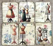 junk journal vintage style sewing dress form journal cards set of 6