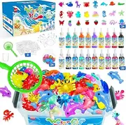 QANIY Aqua Fairy Water Gel Kit, Magic Water Elf Toy Kit, Aqua Fairy, Magic Water Elf Kit with 20 Magic Gels, 24 Shape Molds, Children's DIY Magic Water Gel Kit, Birthday Gifts for Girls and Boys