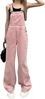 [TaoZiPeach] pink8 Denim Overalls Women Summer Style Pants Loose Wide Leg Jumpsuits Casual All Draped Jeans