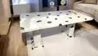 White Agate Dining Table Stunning Design Crystal Gemstone Bedroom Furniture Deco