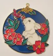 BUNNY WITH FLOWERS SUNCATCHER (EASTER RABBIT SUNCATCHER)