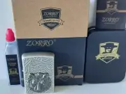 Zorro high quality oil lighter gift set with oil refill Tiger head antique Silve