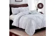 Snow Circle Ruched Large Diamond Pintuck Dyed Quilt Doona Duvet Cover Pillowcase Set