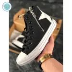 匡威/CONVERSE ALL STAR BS Z 限定大五星帆布側拉鍊款情侶硫化帆布鞋 實拍 黑色