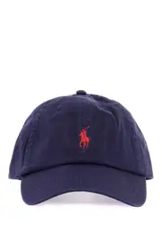 [POLO RALPH LAUREN] POLO RALPH LAUREN navy blue cotton sports cap with embroidered logo OS Blue