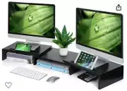 Dual Monitor Stand Length Angle Monitor Riser Computer Monitor Stand W/2 Slot