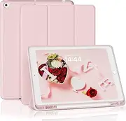 GKABXY Case for with iPad 10.2 Inch 2021/2020 iPad 9th/8th Generation & 2019 iPad 7th Generation with Pencil Holder,Slim Soft Silicone Smart Trifold Stand Protective Cover [Auto Wake/Sleep]- Pink