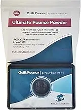 Full Line Stencil - Ultimate Quilt Pounce Pad with Refillable Iron-Off Chalk Powder, for Design Transfer and Fabric Marking Using Quilting Stencils – 2 oz White Chalk Included (QPU)
