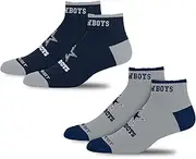 FBF - NFL Front And Center Adult Unisex Crew Socks Game Day Apparel Men's Size Large - Dallas Cowboys - 2 Pack, Multi