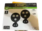 Defiant Motion Activated Flood Lights - Black - 2 Pack - 450 Lumens LED FREESHIP