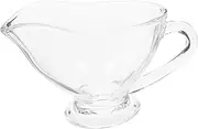PEPLAYTAL Gravy Boat Glass Sauce Container Sauce Cup for Condiments Milk and Dressings Dripless Spout for Clean Serving