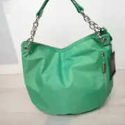 Bodhi fabric & Leather handles chain Tote Carry On Shopper Green