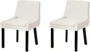 [Artiss] Fabric Dining Chairs Set of 2, Kitchen Chairs with Wooden Legs, Upholstered Nursing Seats Reading Seating, Home Furniture for Living Room Bedroom Cafe Office, Beige in 47cm Seat Height