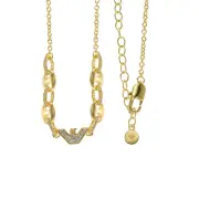 Emporio Armani Gold Plated Brass Sentimental CZ Pendant With Chain, No Chain