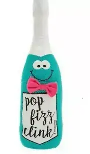 NEW TOP PAW HOLIDAY PARTY CHAMPAGNE BOTTLE LARGE PLUSH DOG TOY