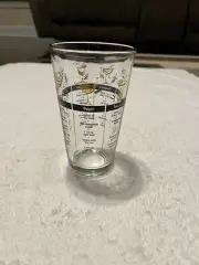 Vintage Orange & Yellow Libbey Glass Drink Recipe Bartender Bar Barware Cocktail
