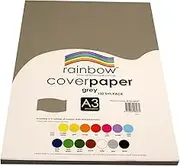 Rainbow A3 Cover Paper 100 Sheets, Grey
