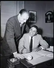 Don Newcombe Signs Dodger Contract 1951 Old Baseball Photo