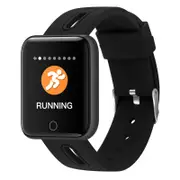 XM-01 1.3'' IPS Color Screen Waterproof Smart Watch Heart Rate Blood Pressure Monitor Pedometer Fitness Exercise Sports Bracelet BLACK COLOR